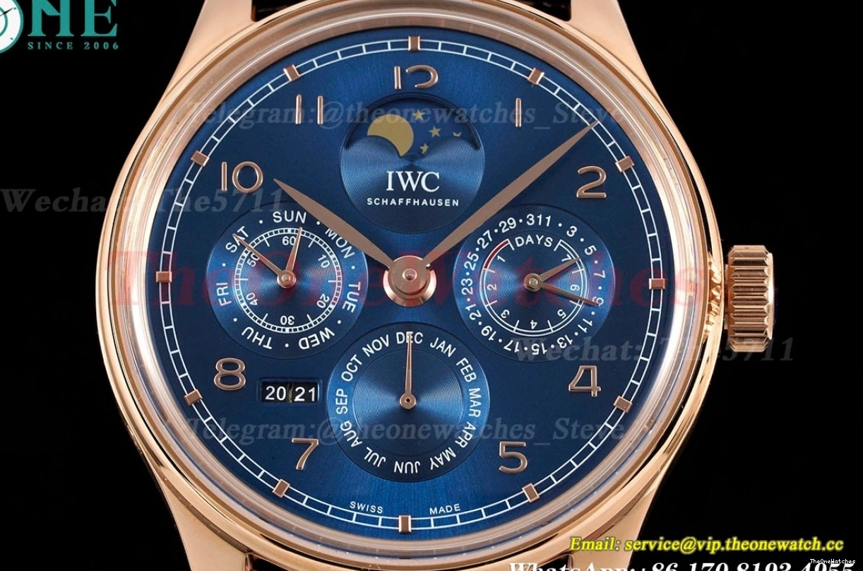 RG Blue Calendar A52610 Perpetual 5033 V9F LE Num Portugieser 0522